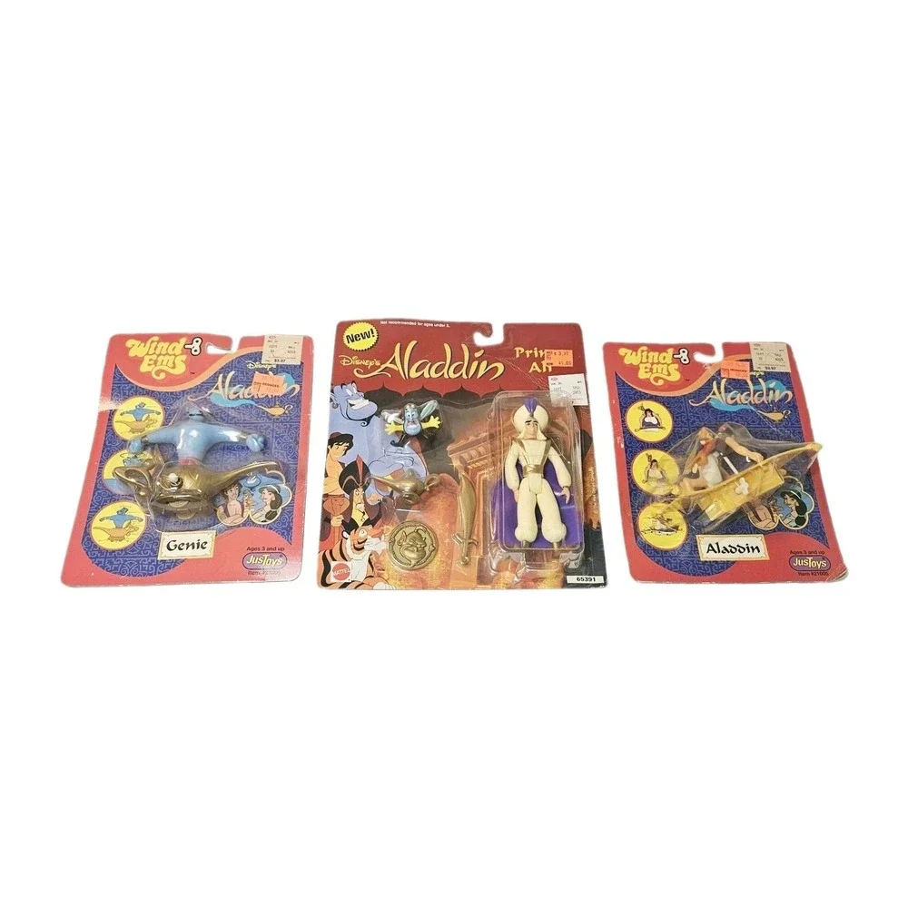 NEW VINTAGE DISNEY'S Aladdin Lot Figures Jasmine Magic Carpet, Prince Ali, Genie